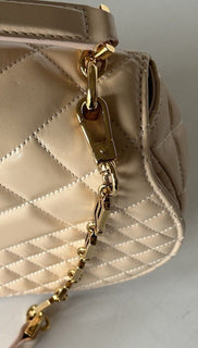 Versace Quilted Calf Leather Pink Medium Shoulder Bag 1011178 IT NWT $2995