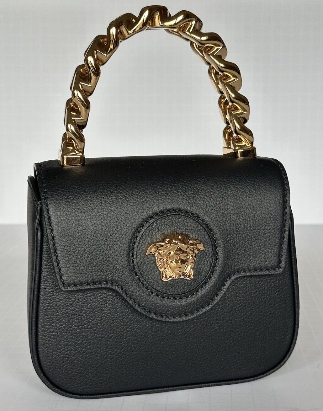 Versace Leather Black and Gold Chain Mini Top Handle Bag 1003016 IT NWT $1650