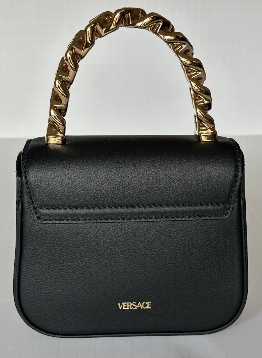 Versace Leather Black and Gold Chain Mini Top Handle Bag 1003016 IT NWT $1650