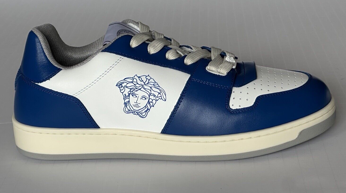 Versace Medusa Low Top Men’s Blue/White Leather Sneakers 9 US (42) IT NIB $750