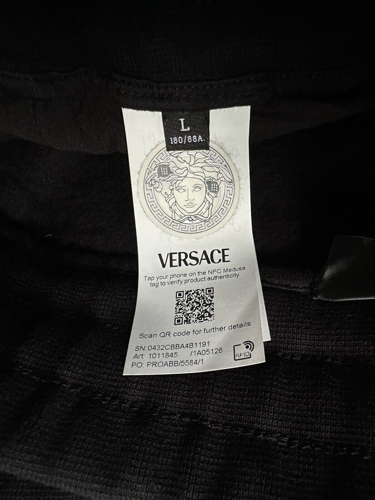 Versace Gold Versace Embroidered Black Activewear Pants L 1011845 NWT $800