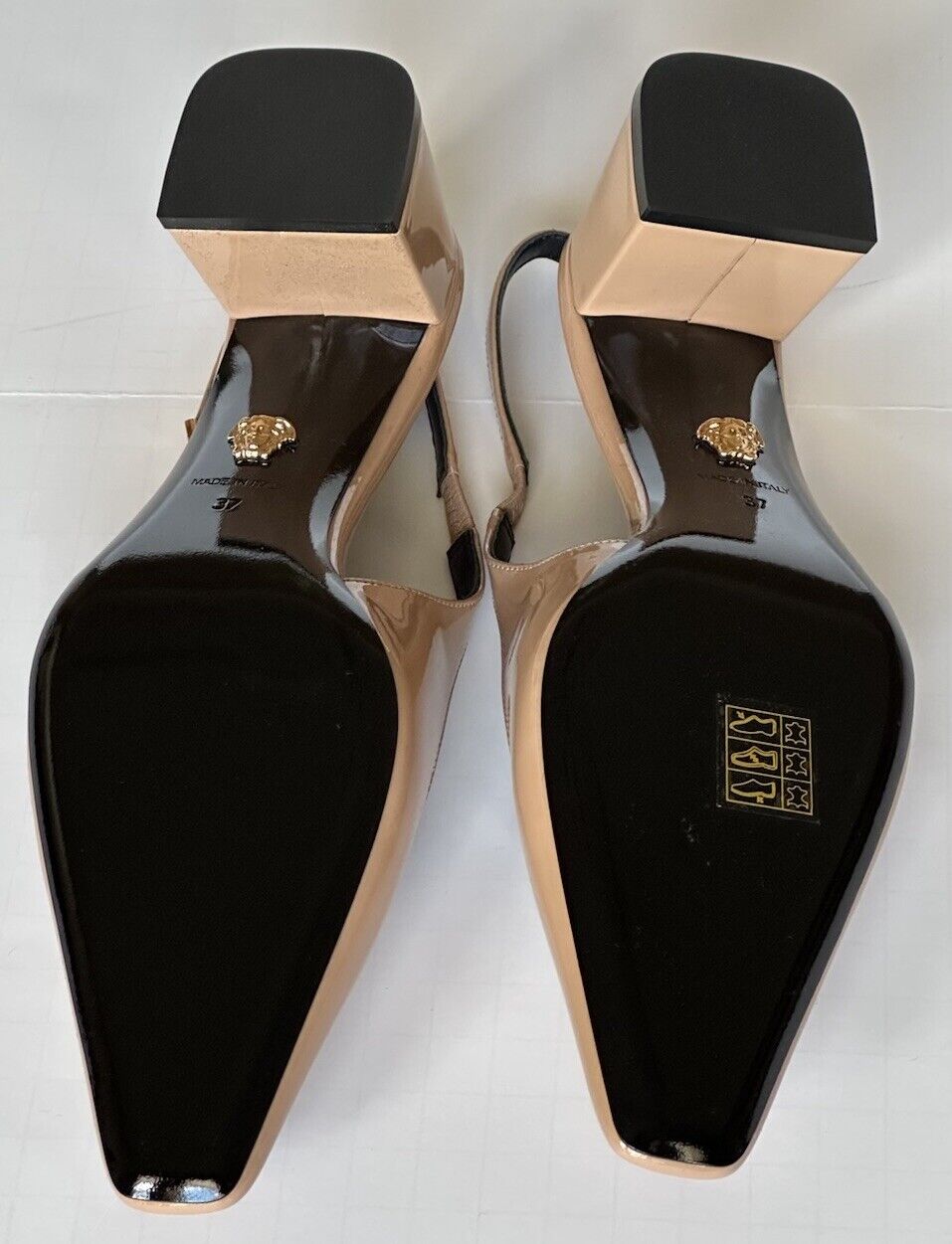 Versace Sling Back Women’s Leather Shoes Blush 7 US (37 Eu) 1013740 IT NIB $825