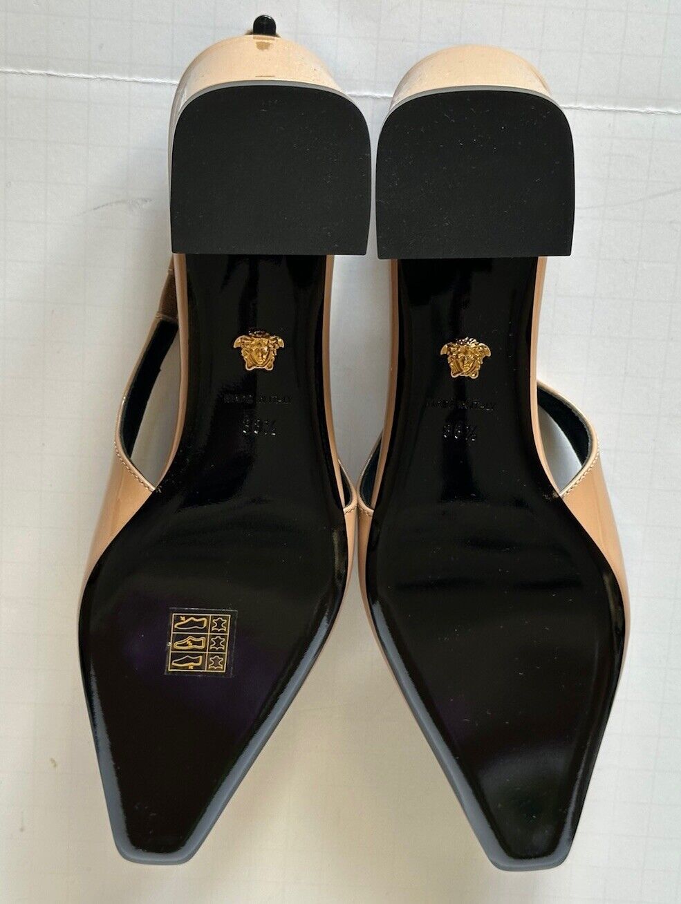 Versace Sling Back Women’s Leather Shoes Blush 8.5 US (38.5) 1013740 IT NIB $825