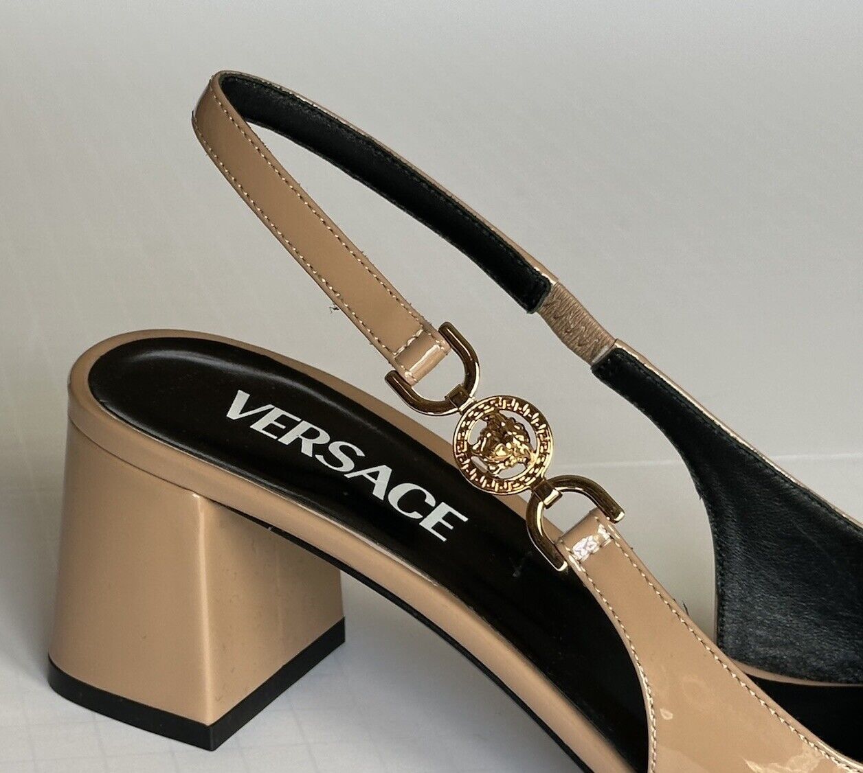 Versace Sling Back Women’s Leather Shoes Blush 8.5 US (38.5) 1013740 IT NIB $825