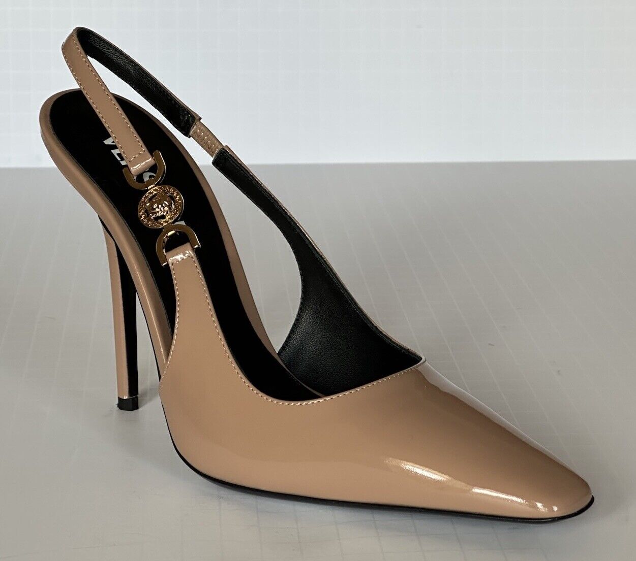 Versace Sling Back Womens Leather Pump Shoes Blush 8 US (38) 1013740 IT NIB $850