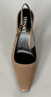 Versace Sling Back Womens Leather Pump Shoes Blush 8 US (38) 1012127 IT NIB $850