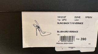 Versace Sling Back Womens Leather Pump Shoes Blush 9 US (39) 1012127 IT NIB $850