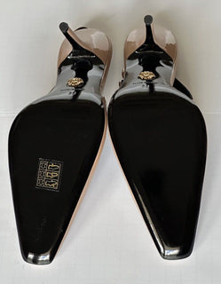 Versace Sling Back Womens Leather Pump Shoes Blush 9 US (39) 1012127 IT NIB $850