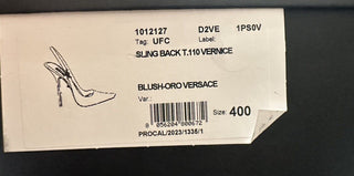 Versace Sling Back Leather Pump Shoes Blush 10 US (40 Euro) 1012127 IT NIB $850