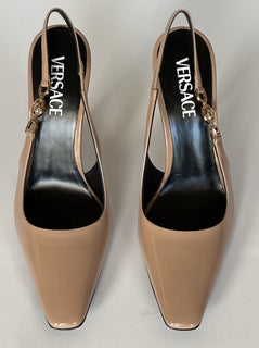 Versace Sling Back Leather Pump Shoes Blush 10 US (40 Euro) 1012127 IT NIB $850