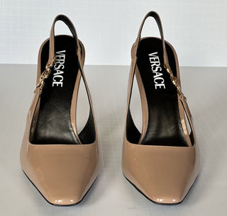 Versace Sling Back Leather Pump Shoes Blush 10 US (40 Euro) 1012127 IT NIB $850