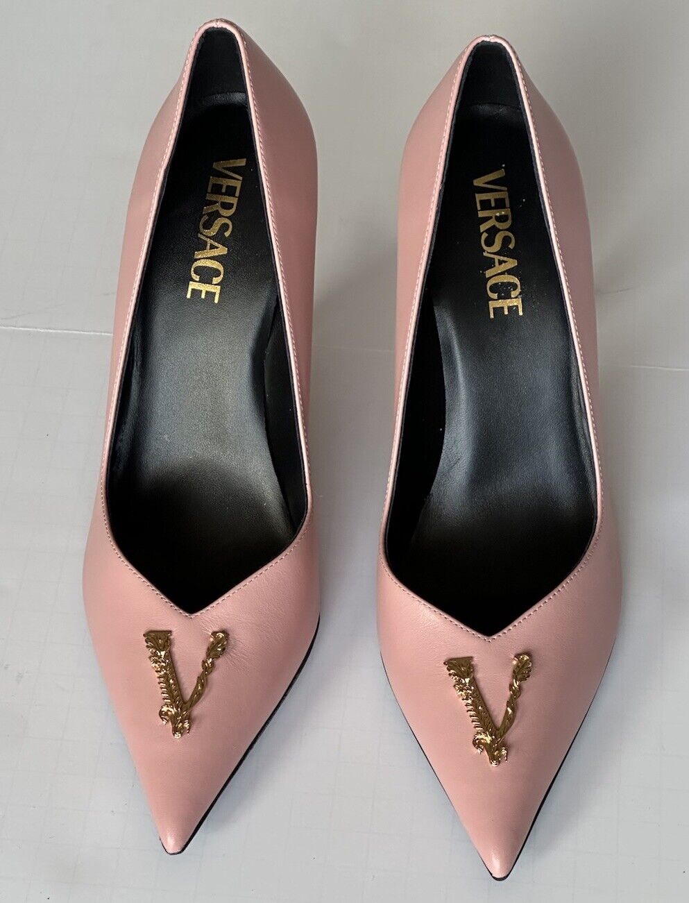 Versace Women's Leather Pump Shoes Dark Rose 7 US (37 Euro) 1014744 IT NIB $1050