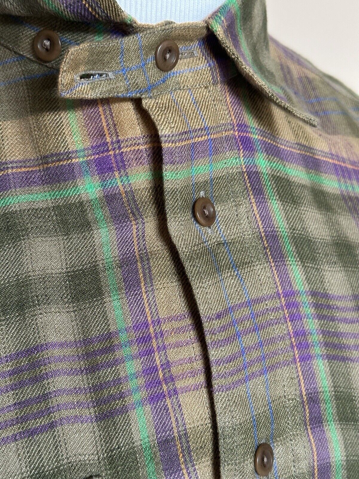 Ralph Lauren Purple Label Olive Men's Linen Shirt M Made in Italy NWT $595