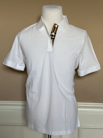 Burberry Check White Short Sleeve Cotton Polo Shirt XL (Fits L) 8066900 NWT $410