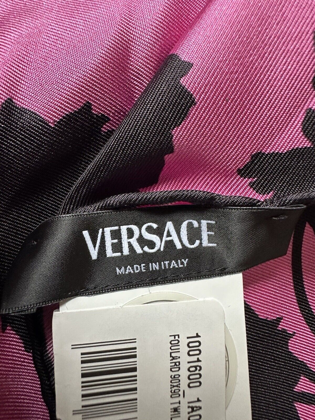 Versace Twill Organic Silk Floral Foulard Pink Scarf 35”x 35” 1001600 New $450