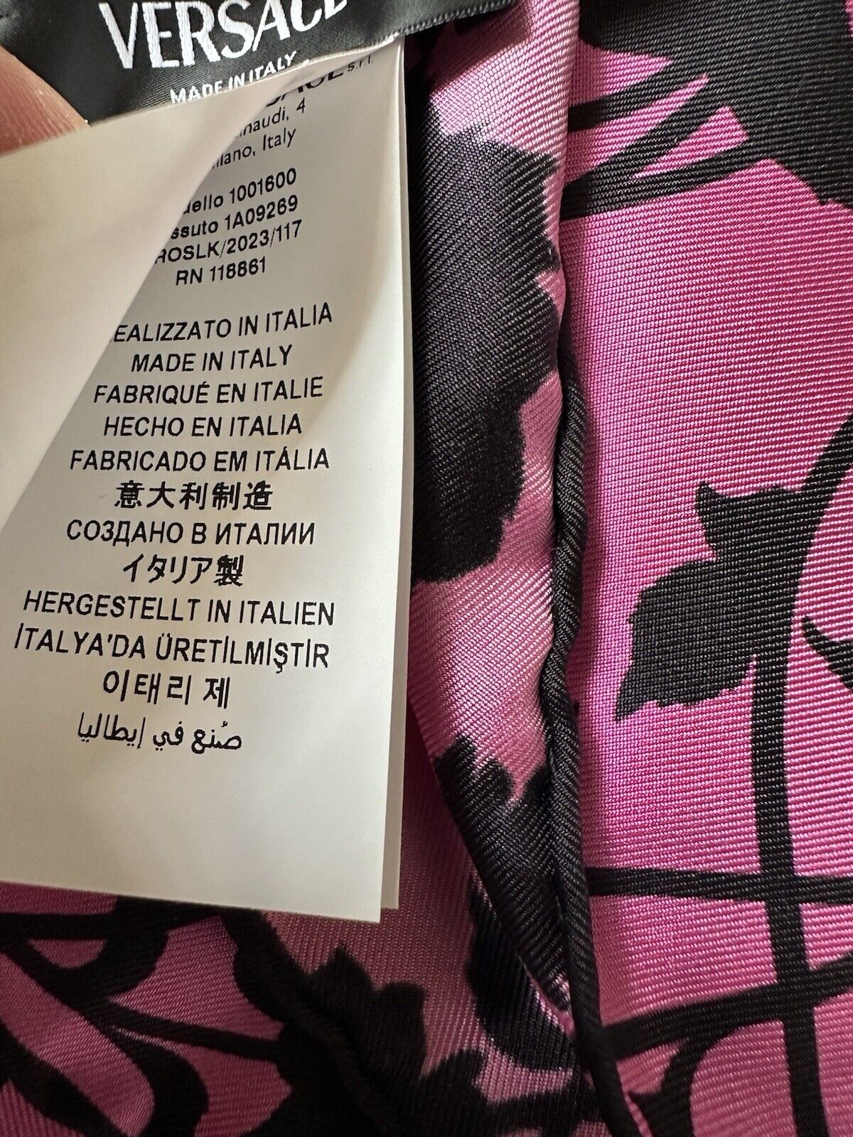 Versace Twill Organic Silk Floral Foulard Pink Scarf 35”x 35” 1001600 New $450