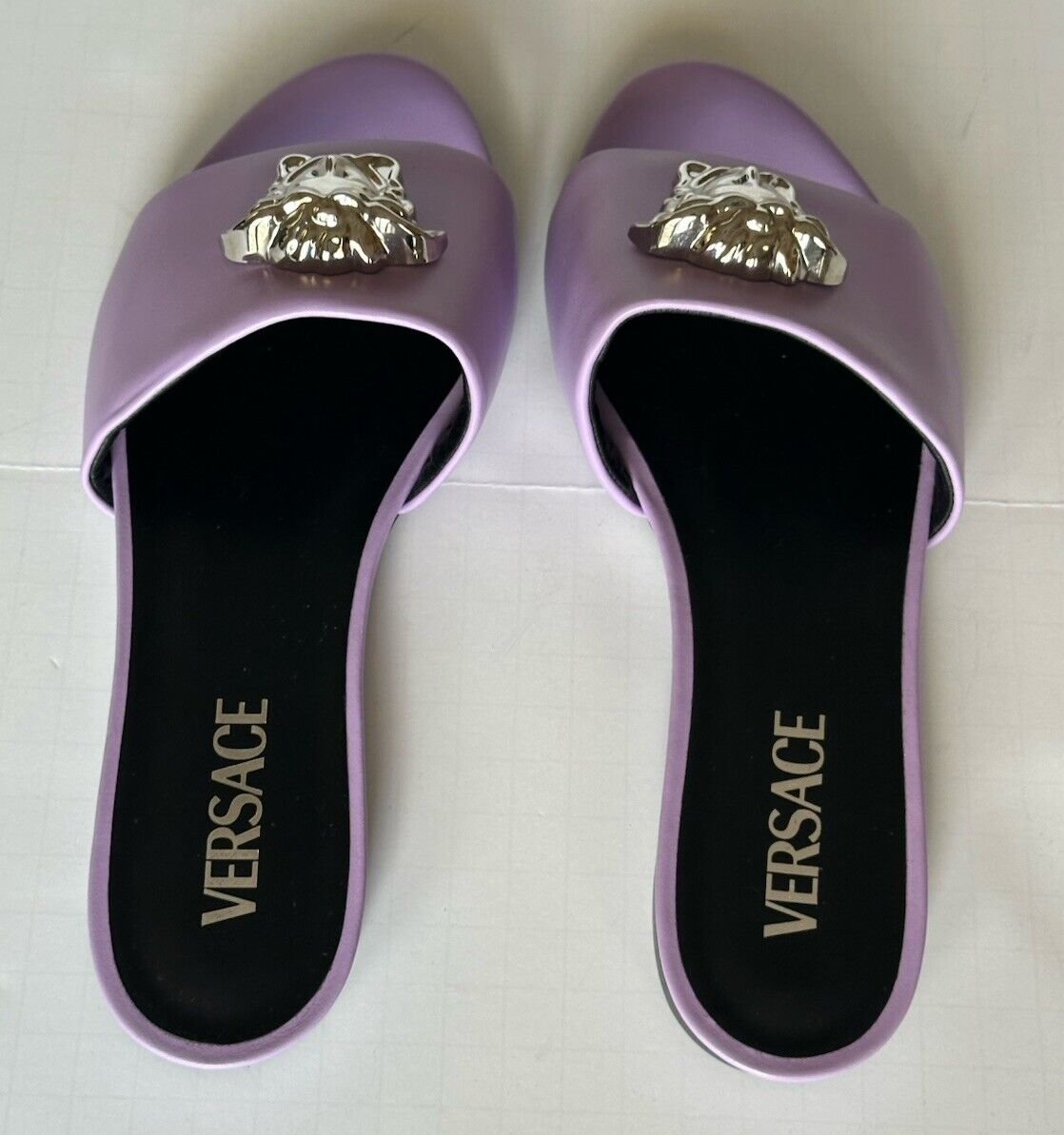 VERSACE Medusa Women's Baby Violet Sandals 9 US (39 Euro) 1009428 Spain NIB $850