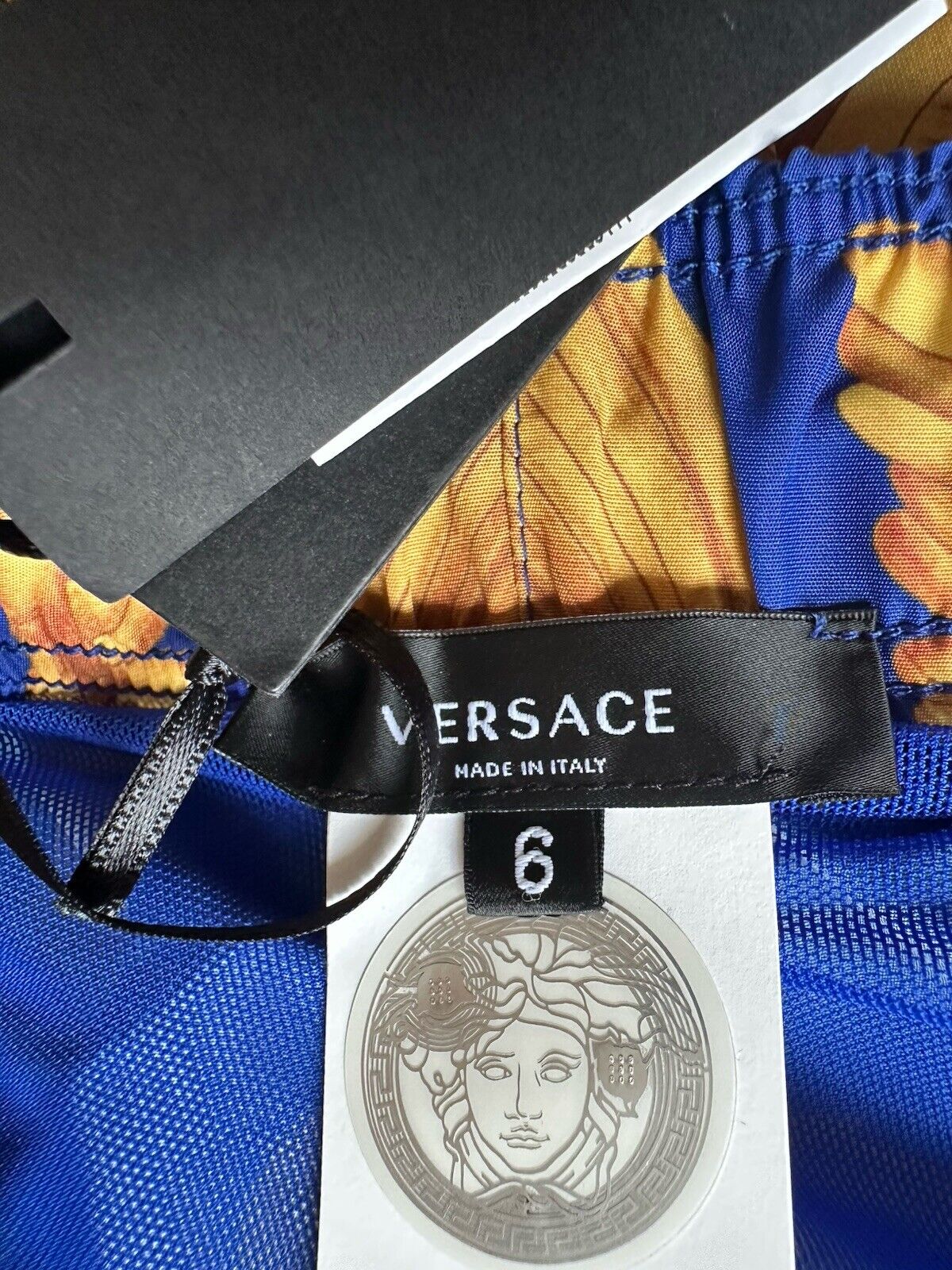 Versace Renaissance Men's Blue/Gold Swim Shorts Size 6 (36”) IT 1006004 NWT $675