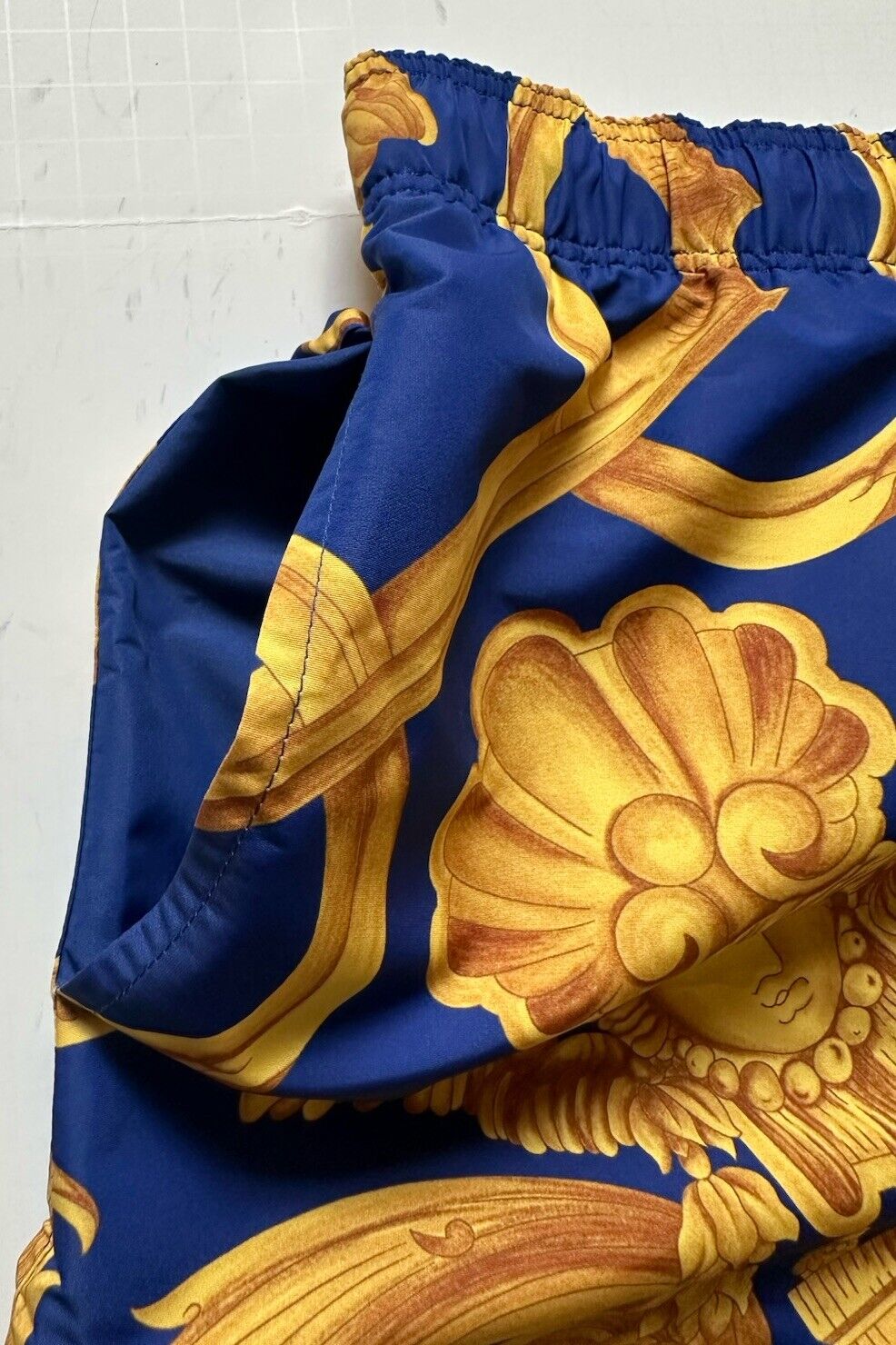 Versace Renaissance Men's Blue/Gold Swim Shorts Size 6 (36”) IT 1006004 NWT $675