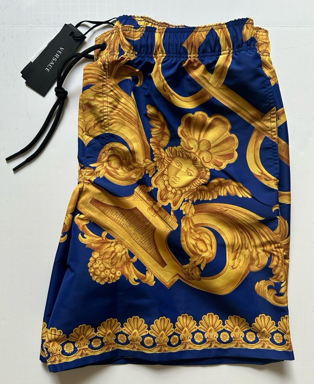 Versace Renaissance Men's Blue/Gold Swim Shorts Size 6 (36”) IT 1006004 NWT $675