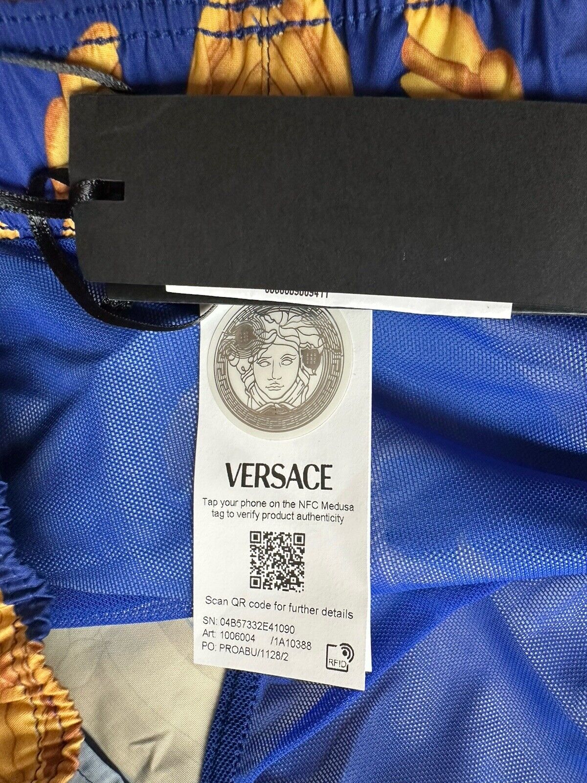 Versace Renaissance Men's Blue/Gold Swim Shorts Size 6 (36”) IT 1006004 NWT $675