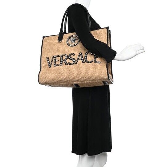 Versace Medusa Top Handle Large Tote Fabric/Leather Bag 1004741 IT NWT $2075