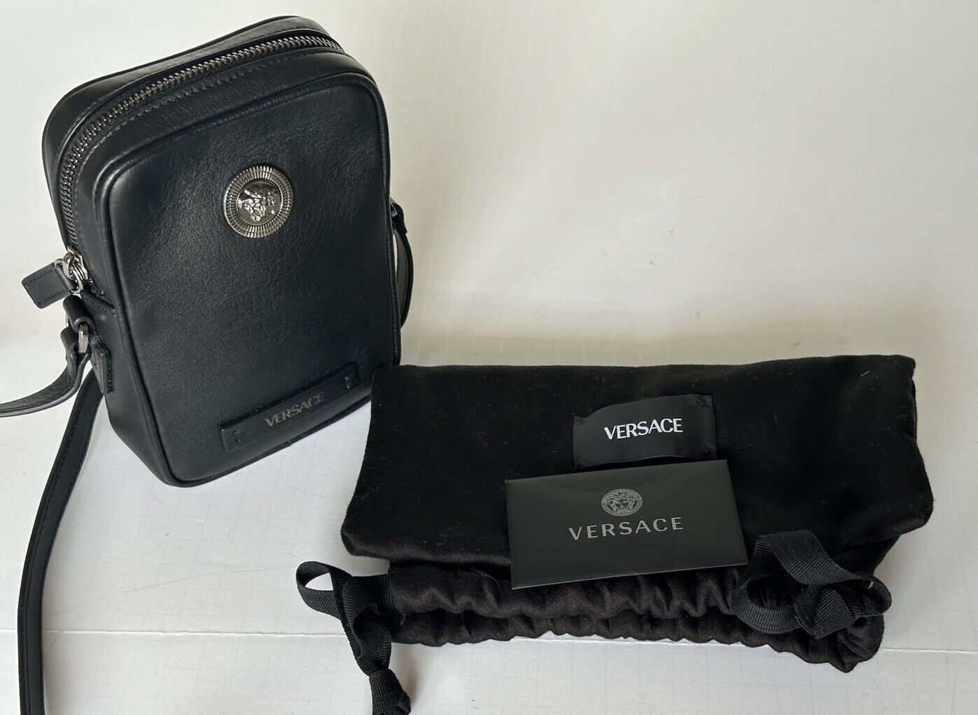 Versace Leather Medusa Biggie Small Phone Crossbody Bag 1006192 Italy NWT $795