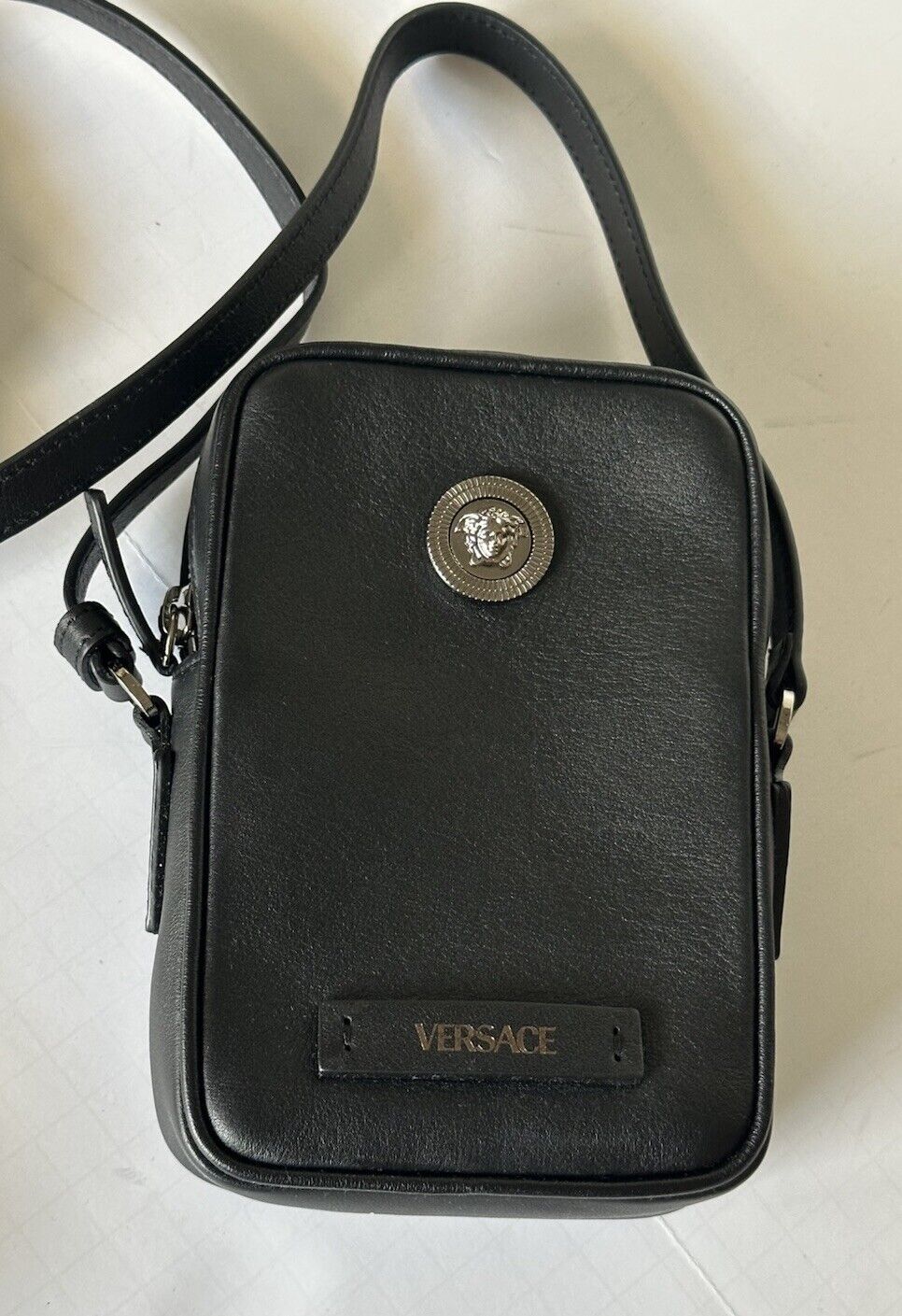 Versace Leather Medusa Biggie Small Phone Crossbody Bag 1006192 Italy NWT $795