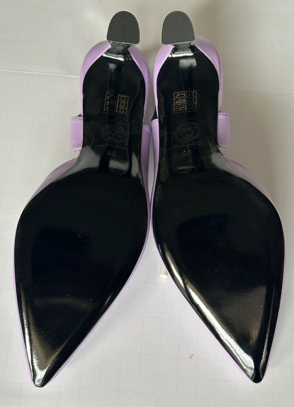 Versace Sling Back Women‘s Leather Pump Shoes Baby Violet 8 US 1009701 $1050