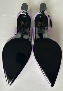 Versace Sling Back Women‘s Leather Pump Shoes Baby Violet 9 US 1009701 $1050