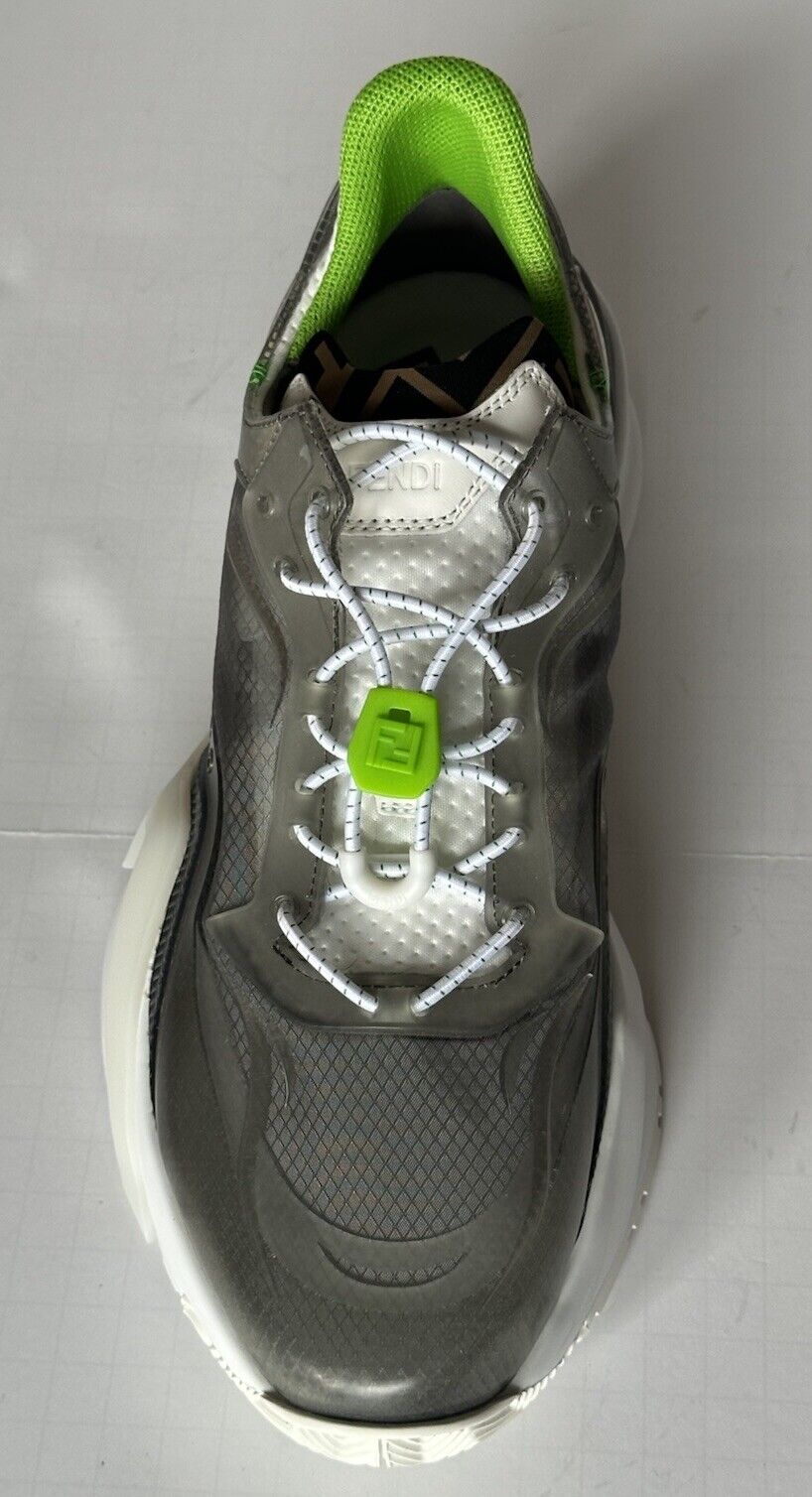 Fendi Flow Men's Gray/White/Green Sneakers 11 US (Fendi 10) 7E1583 IT NIB $930