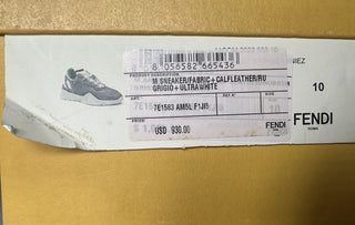 Fendi Flow Men's Gray/White/Green Sneakers 11 US (Fendi 10) 7E1583 IT NIB $930