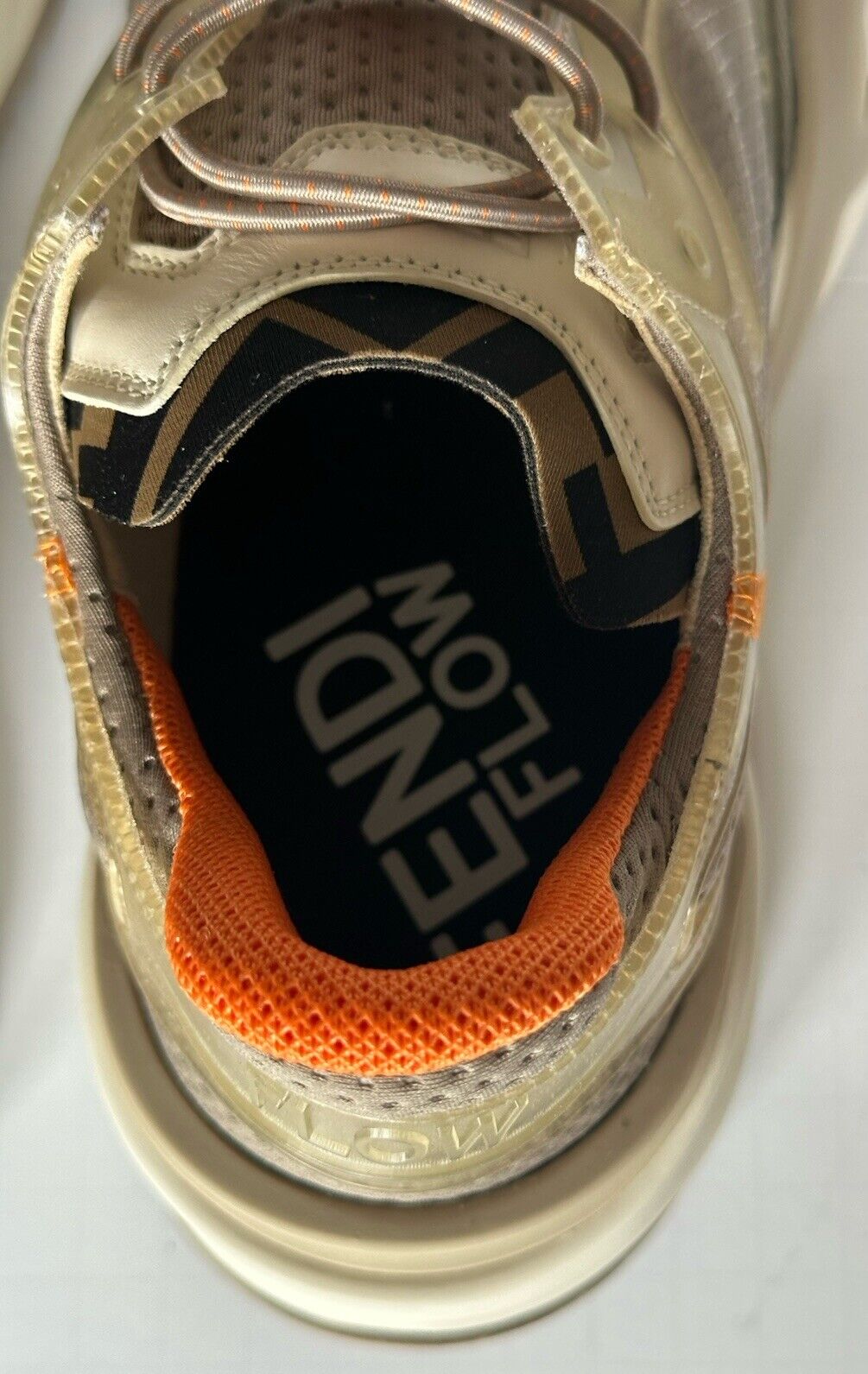 Fendi Flow Men's Gray/Orange Sneakers 11 US (Fendi 10) 7E1583 Italy NIB $930