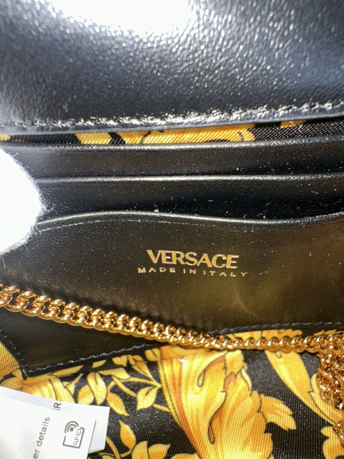 Versace Virtus Quilted Leather Black Crossbody Mini Shoulder Bag DBFI002 NWT