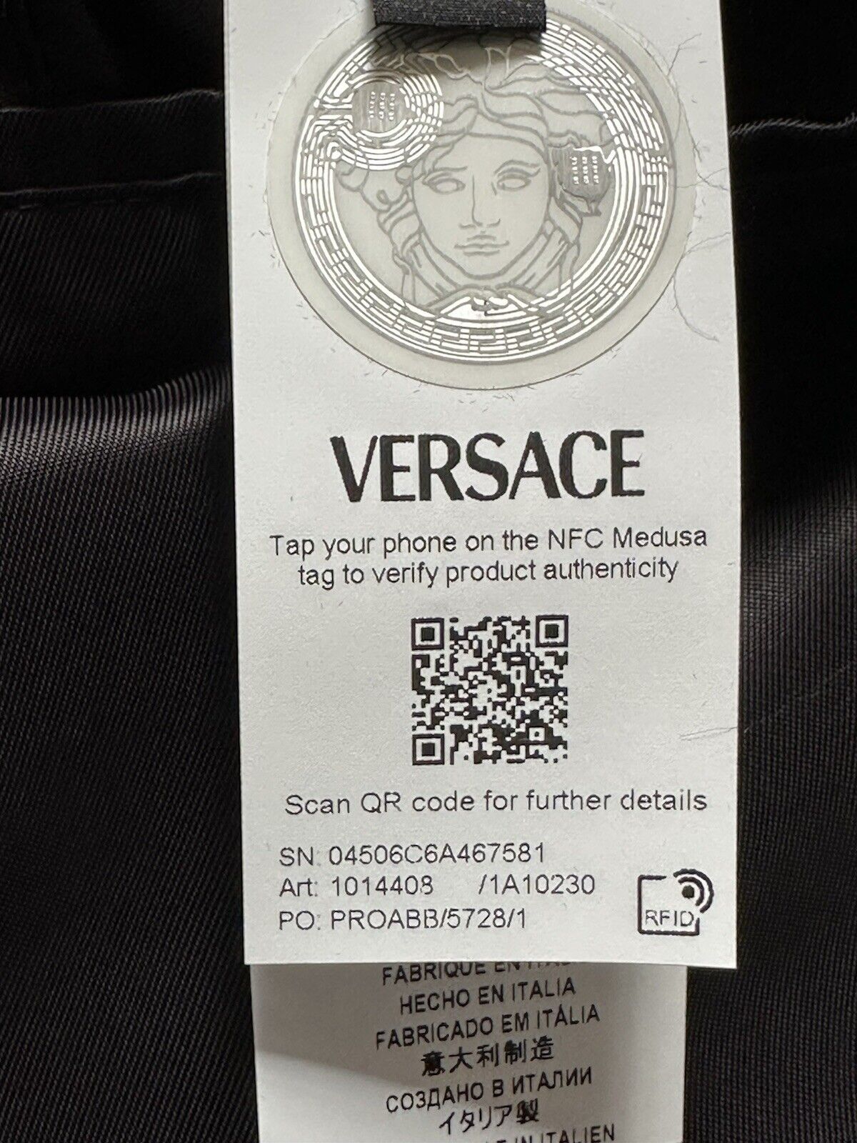 Versace Men’s Leather/Nylon Jacket Black/Gray 42 US (52 Eu) IT 1014408 NWT $2500