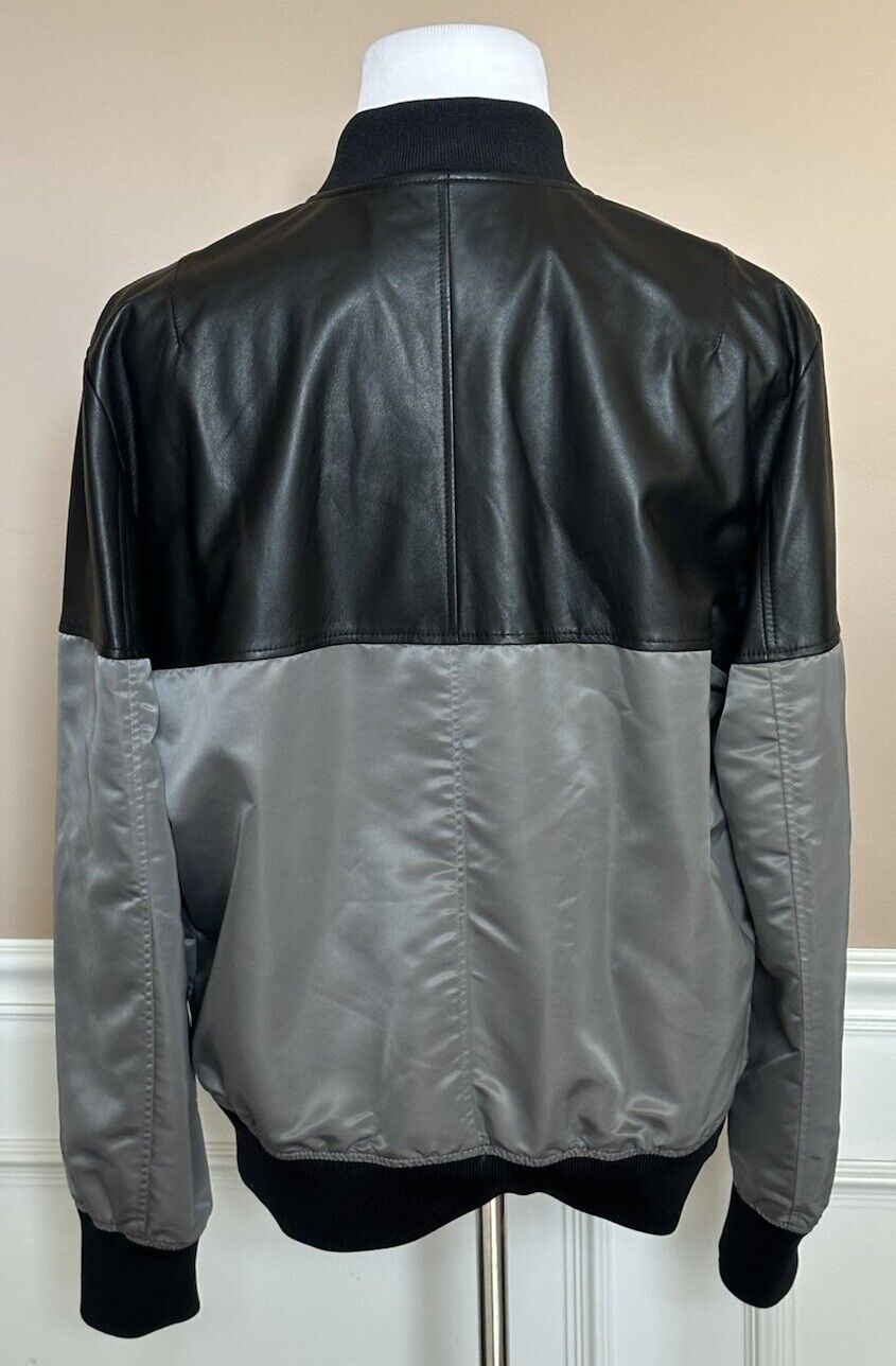 Versace Men’s Leather/Nylon Jacket Black/Gray 42 US (52 Eu) IT 1014408 NWT $2500