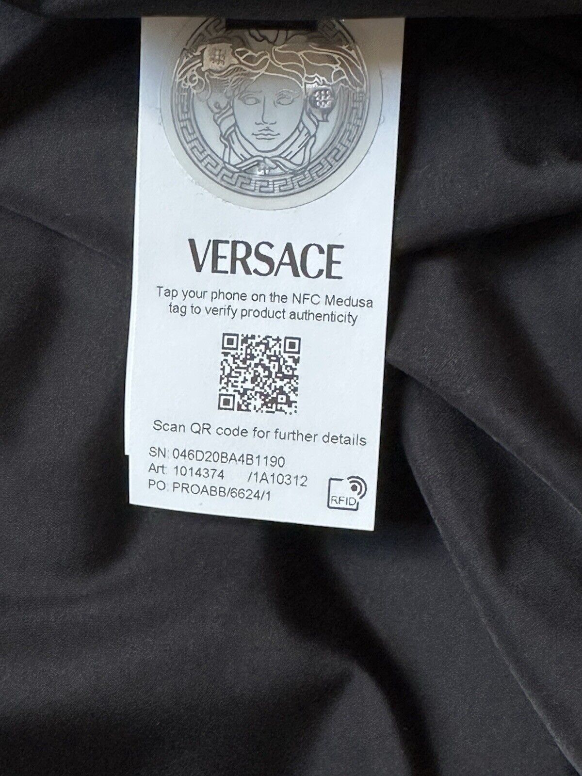 Versace Men's Blouson Jacket Wool/Cloth Black XS (44 Eu) 1014374 NWT $2000