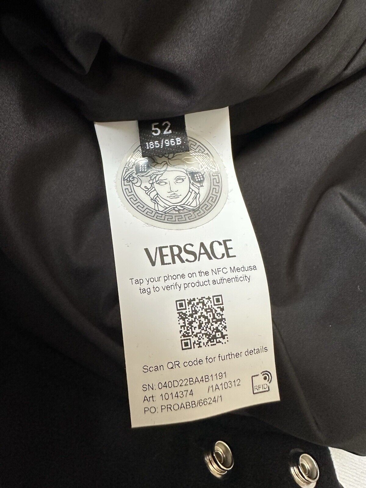 Versace Men's Blouson Jacket Wool/Cloth Black XL (52 Eu) 1014374 NWT $2000