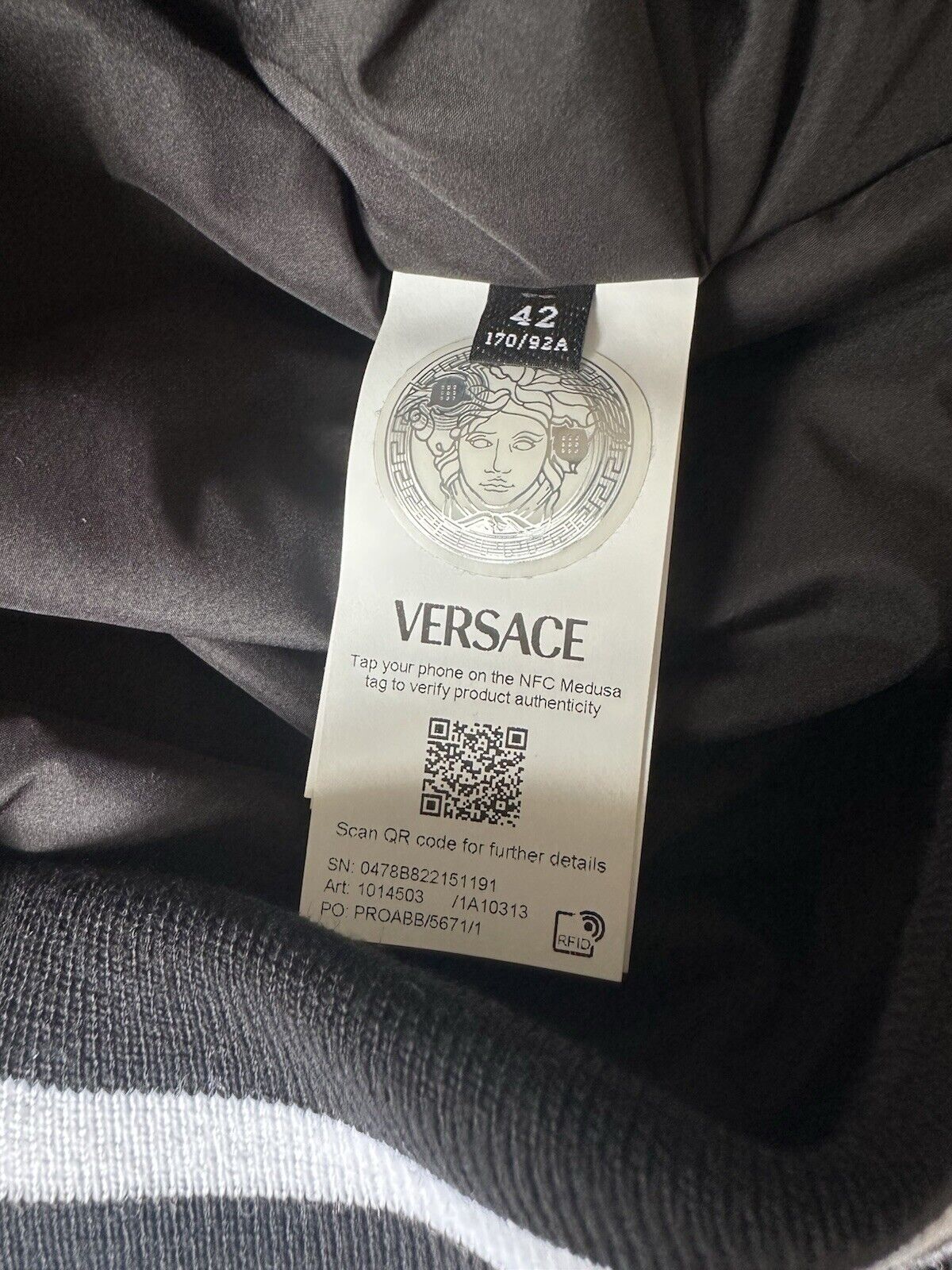 Versace Women's Blouson Nylon/Fabric Logo Jacket Black 8 US (42 Euro) NWT $1900