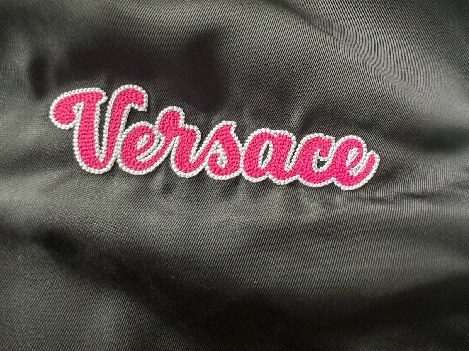 Versace Women's Blouson Nylon/Fabric Logo Jacket Black 8 US (42 Euro) NWT $1900