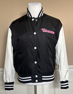 Versace Women's Blouson Nylon/Fabric Logo Jacket Black 10 US (46 Euro) NWT $1900