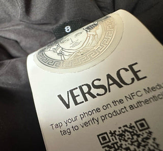 Versace Women's Blouson Nylon/Fabric Logo Jacket Black 10 US (46 Euro) NWT $1900
