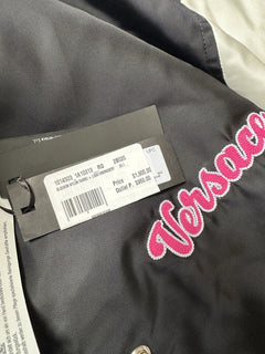 Versace Women's Blouson Nylon/Fabric Logo Jacket Black 10 US (46 Euro) NWT $1900