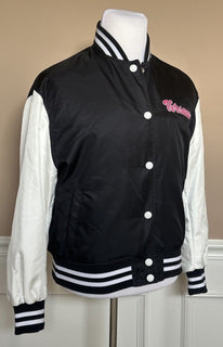 Versace Women's Blouson Nylon/Fabric Logo Jacket Black 10 US (46 Euro) NWT $1900
