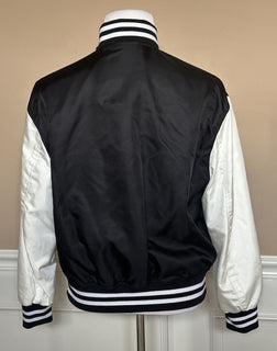 Versace Women's Blouson Nylon/Fabric Logo Jacket Black 10 US (46 Euro) NWT $1900