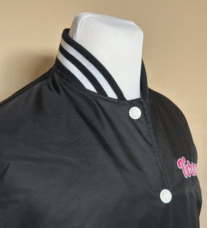 Versace Women's Blouson Nylon/Fabric Logo Jacket Black 10 US (46 Euro) NWT $1900