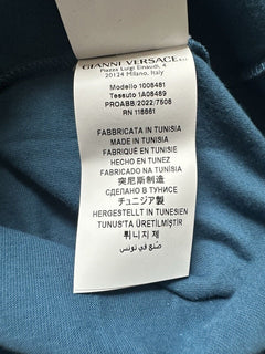Versace Medusa Embroidered Logo Blue Cotton Jersey T-Shirt 4XL 1008481 NWT $475