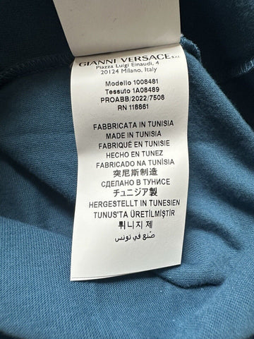 Versace Medusa Embroidered Logo Blue Cotton Jersey T-Shirt 4XL 1008481 NWT $475