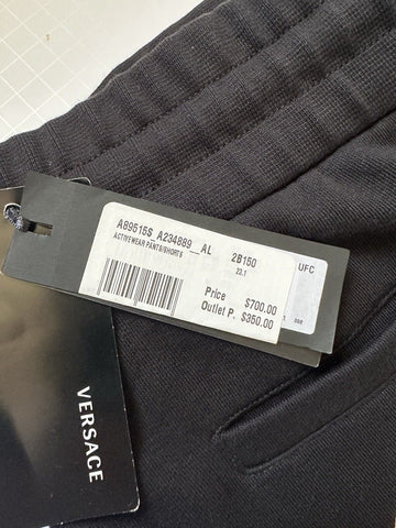 Versace Gold Medusa Printed Black Cotton Activewear Pants 2XL A89515S NWT $700