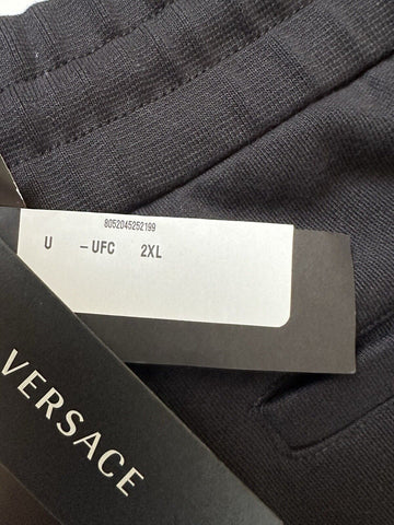 Versace Gold Medusa Printed Black Cotton Activewear Pants 2XL A89515S NWT $700